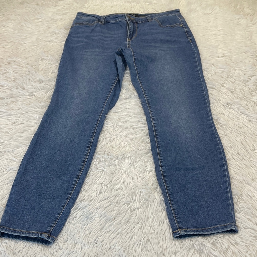 Buffalo David Bitton AVALON Womens ANKLE SKINNY Blue Jeans MID RISE SOFT STRETCH